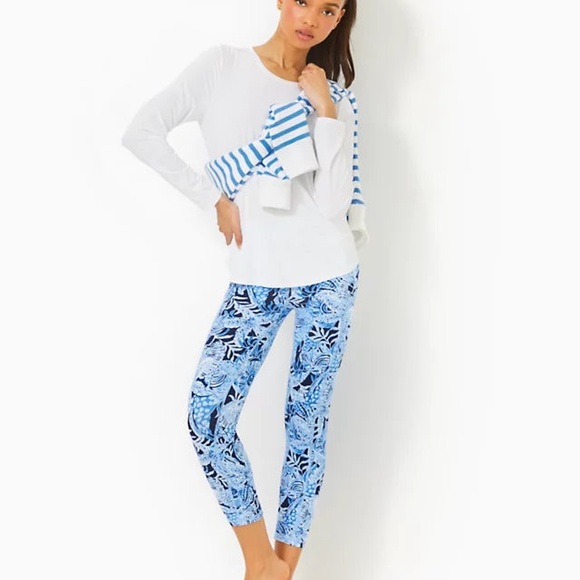 Lilly Pulitzer UPF 50+ Luxletic 24" High Rise Weekender Midi Legging! Sz L - Picture 3 of 12